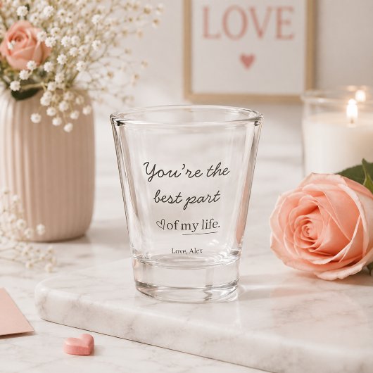 Moderne personalisierte Liebeszitat-Schnapsgläser Schnapsglas