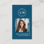 Moderne Personalisierte Logo-Foto-Visitenkarte Visitenkarte (Vorderseite)