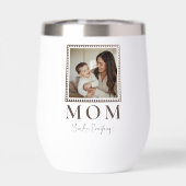 Moderne personalisierte Mama-Foto-Weintasse (Rückseite)