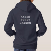 Moderne Personalisierte Mama Front & Back Typograf Hoodie (Rückseite)
