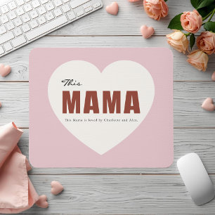 Moderne Personalisierte Mama Herz-Mauspad Mousepad