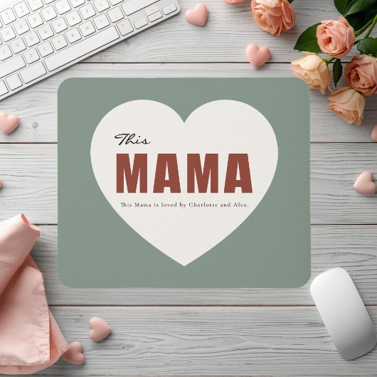 Moderne Personalisierte Mama Herz-Mauspad Mousepad