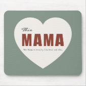 Moderne Personalisierte Mama Herz-Mauspad Mousepad (Vorne)