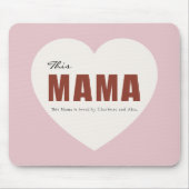 Moderne Personalisierte Mama Herz-Mauspad Mousepad (Vorne)