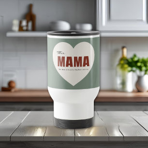 Moderne personalisierte Mama-Herz-Reisebecher Reisebecher
