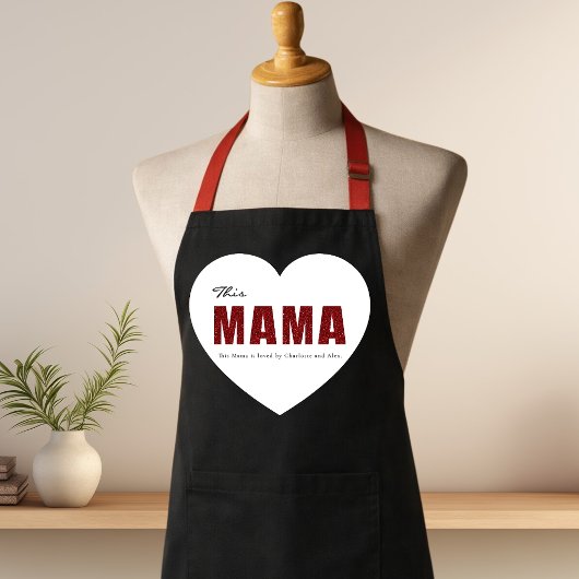 Moderne personalisierte Mama-Herz-Schürze Schürze