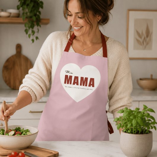 Moderne personalisierte Mama-Herz-Schürze Schürze