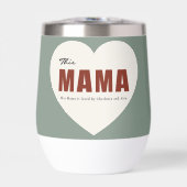 Moderne Personalisierte Mama Herz Wasserflasche (Vorderseite)