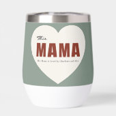 Moderne Personalisierte Mama Herz Wasserflasche (Rückseite)