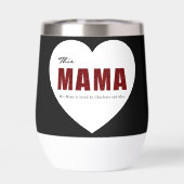 Moderne personalisierte Mama-Herz-Wasserflasche (Rückseite)