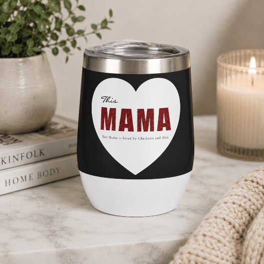 Moderne personalisierte Mama-Herz-Wasserflasche