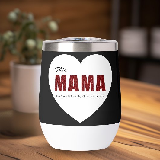Moderne personalisierte Mama-Herz-Wasserflasche