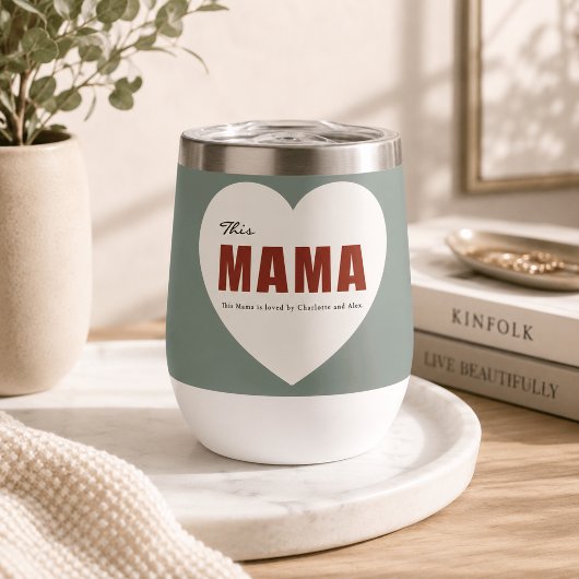 Moderne Personalisierte Mama Herz Wasserflasche