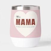 Moderne Personalisierte Mama Herz Wasserflasche (Rückseite)
