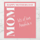 Moderne personalisierte Mama Weinetikett (Einzelnes Label)