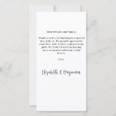 Moderne Personalisierte Monogram 3 Foto Hochzeit Dankeskarte (Rückseite)