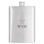 Moderne Personalisierte monogram Golf Clubs Flask Flachmann (Vorderseite)