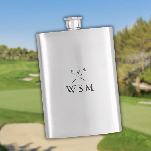 Moderne Personalisierte monogram Golf Clubs Flask Flachmann