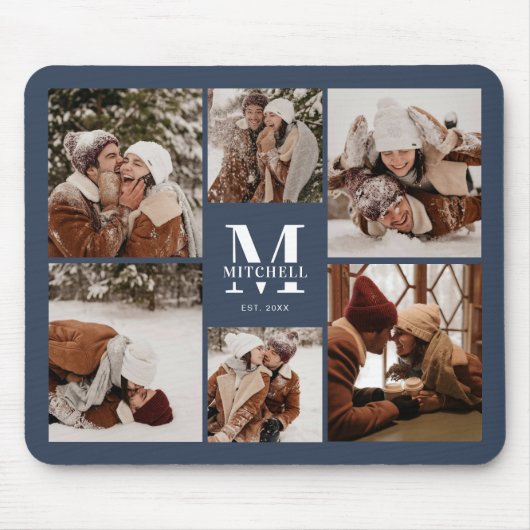 Moderne Personalisierte Monogramm-Flotte Mousepad (Vorne)