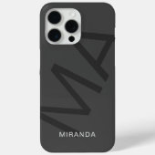Moderne Personalisierte Monogramm Grau Case-Mate iPhone Hülle (Rückseite)