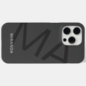 Moderne Personalisierte Monogramm Grau Case-Mate iPhone Hülle (Rückseite (Horizontal))
