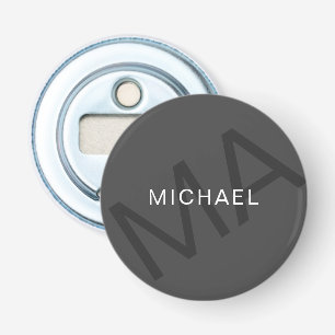 Moderne personalisierte Monogramm Grau Flaschenöffner
