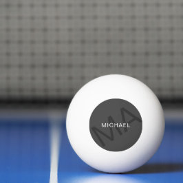 Moderne Personalisierte Monogramm Grau Tischtennisball