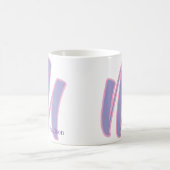 Moderne personalisierte Monogramm-Name in Rosa und Kaffeetasse (Mittel)