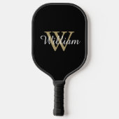 Moderne personalisierte Monogramm-Schrift Pickleball Schläger (Rückseite)