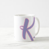 Moderne personalisierte Monogramm-Tasse mit Namen Kaffeetasse (VorderseiteRechts)