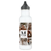 Moderne Personalisierte Monogramm- und FotoCollage Edelstahlflasche (Rechts)