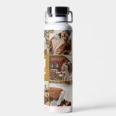 Moderne Personalisierte Monogramm- und FotoCollage Trinkflasche (Rückseite)