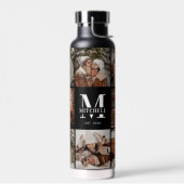 Moderne Personalisierte Monogramm- und FotoCollage Trinkflasche (Links)