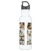 Moderne Personalisierte Monogramm- und Fotolackens Edelstahlflasche (Rückseite)