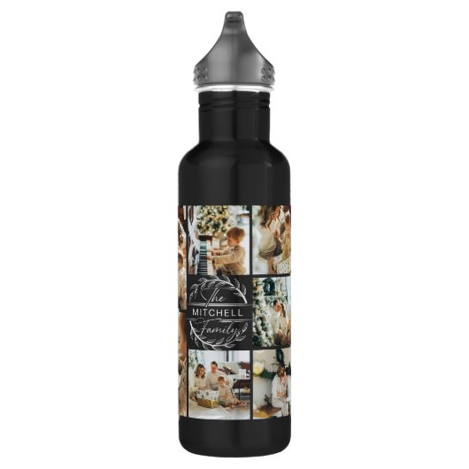 Moderne Personalisierte Monogramm- und Fotolackens Edelstahlflasche (Rechts)