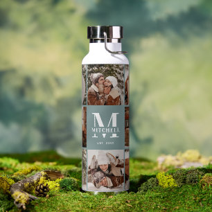 Moderne Personalisierte Monogramm- und Fotolackens Trinkflasche