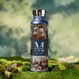 Moderne Personalisierte Monogramm- und Fotolackens Trinkflasche