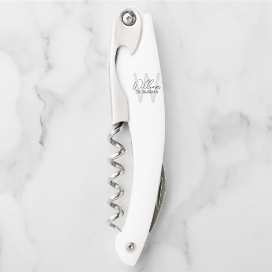 Moderne personalisierte Monogramm und Name des Tra Kellnermesser (Vorderseite)