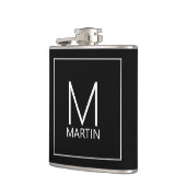 Moderne personalisierte Monogramm und Name Flachmann (Links)