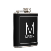 Moderne personalisierte Monogramm und Name Flachmann (Rechts)