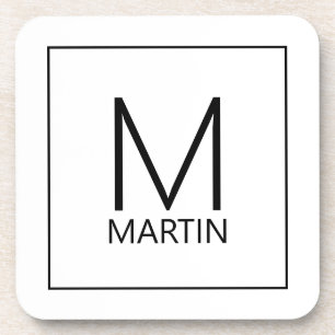 Moderne Personalisierte Monogramm und Name Getränk Getränkeuntersetzer