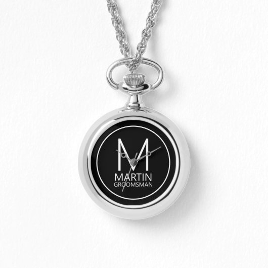 Moderne Personalisierte Monogramm- und Name-Trauze Armbanduhr (Vorderseite)