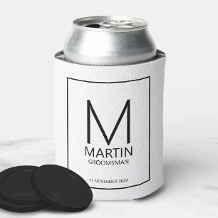 Moderne Personalisierte Monogramm- und Name-Trauze Dosenkühler