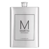 Moderne Personalisierte Monogramm- und Name-Trauze Flachmann (Vorderseite)