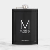 Moderne Personalisierte Monogramm- und Name-Trauze Flachmann