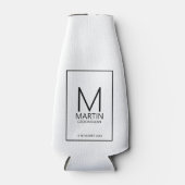 Moderne Personalisierte Monogramm- und Name-Trauze Flaschenkühler (Vorderseite)