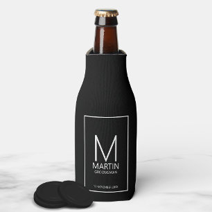 Moderne Personalisierte Monogramm- und Name-Trauze Flaschenkühler