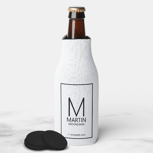 Moderne Personalisierte Monogramm- und Name-Trauze Flaschenkühler