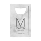 Moderne Personalisierte Monogramm- und Name-Trauze Geldbeutel Flaschenöffner (Vorderseite)