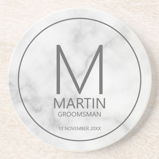 Moderne Personalisierte Monogramm- und Name-Trauze Getränkeuntersetzer (Vorne)